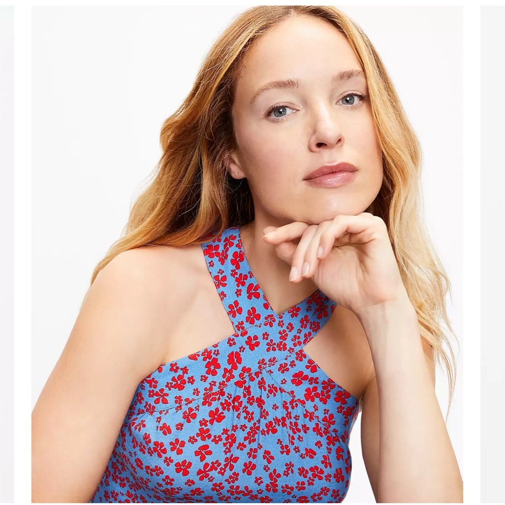 NEW LOFT Criss Cross Halter Dress
